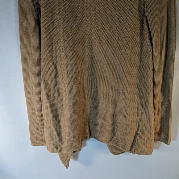 Alfred Sung Full Zip Sweater Womens M Medium Tan Beige Brown Cowl Long Sleeve - Picture 11 of 14